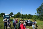 Field group discussing SRC willow