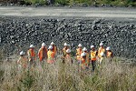 Participants at Canadian Malartic mine waste site