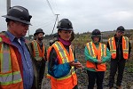 Participants at willow trial on mine waste